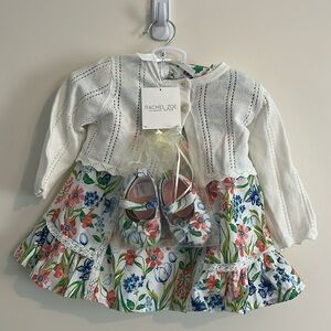 Rachel Zoe‎ Baby Outfit Shoes Dress 6M floral Easter Holiday Spring NWT Lace